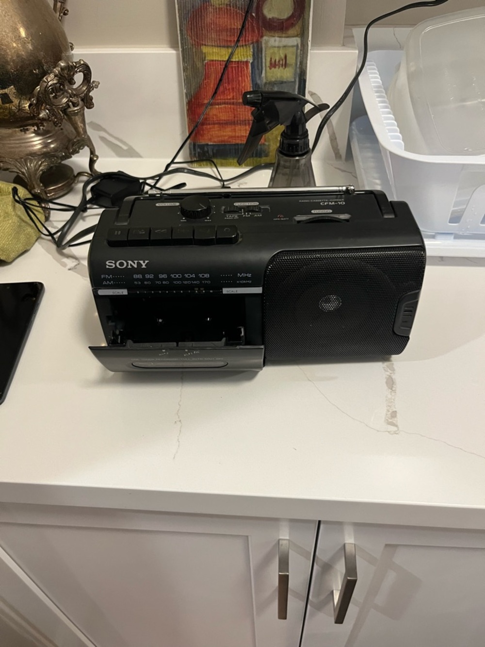 Sony Black Portable AM/FM Cassette Player with Built-In Speaker